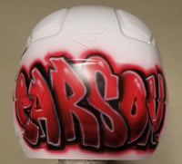 
              Custom Airbrushed Ball Helmet with Bat Through "Ball" Theme
            