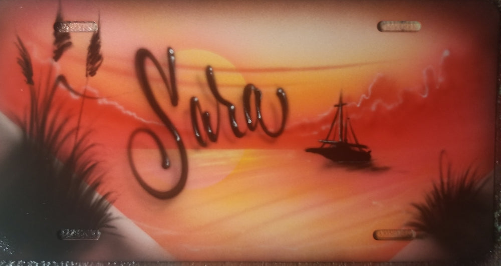 Airbrushed License Plate